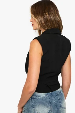 Gilet à épaulettes ceinturé