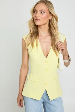 Gilet Petite À Col En V Avec Détail De Poches