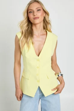 Gilet Petite À Col En V Avec Détail De Poches