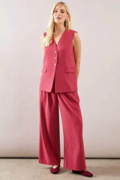 Gilet Petite à Trois Boutons avec Détails de Poches