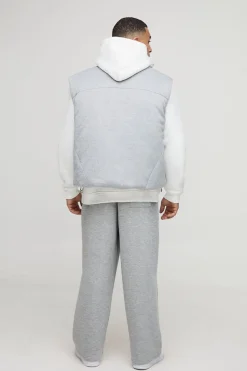 Gilet Puffer en jersey à col bomber, surdimensionné et à coupe carrée