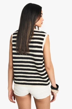 Gilet À Rayures Avec Détail De Liens
