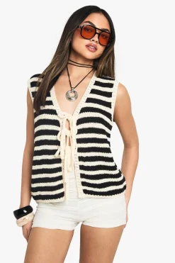 Gilet À Rayures Avec Détail De Liens