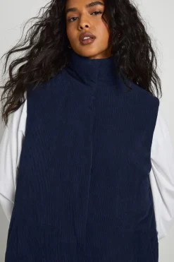 boohoo Gilet rembourré en velours côtelé<Femme Manteaux Et Vestes D’Automne|Vestes & Manteaux