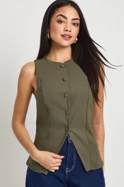 boohoo Gilet sans manches boutonné sur le devant<Femme Tailleurs|Tops