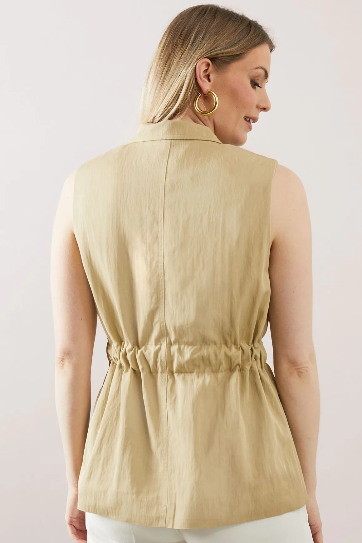 Gilet Sans Manches Ceinturé