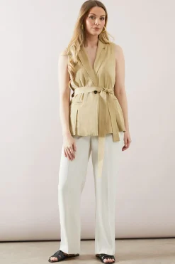 Gilet Sans Manches Ceinturé