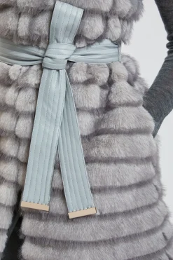 KarenMillen Gilet Sans Manches Ceinturé À Panneaux De Synthétique Liserée<Femme Manteaux Et Vestes D’Automne|Vestes & Manteaux