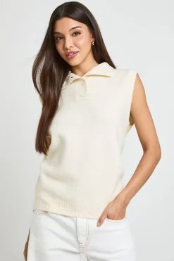 boohoo Gilet Sans Manches Col Montant Avec Détail Boutonné<Femme Pulls Et Gilets|Toutes Les Mailles