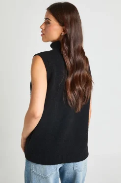 Gilet Sans Manches Col Montant Avec Détail Boutons
