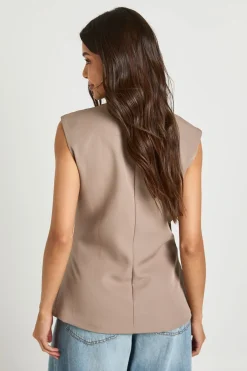 Gilet Sans Manches Col V Avec Détail De Poches