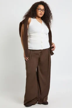 Gilet Sans Manches Côtelé Grande Taille