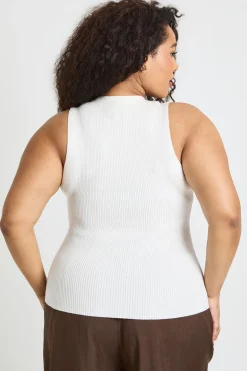 Gilet Sans Manches Côtelé Grande Taille