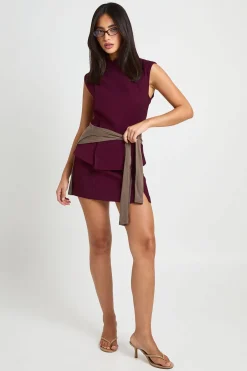 boohoo Gilet Sans Manches À Encolure Haute Croisée Et Fermeture Dissimulée<Femme Tailleurs|Tops