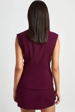 boohoo Gilet Sans Manches À Encolure Haute Croisée Et Fermeture Dissimulée<Femme Tailleurs|Tops