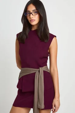boohoo Gilet Sans Manches À Encolure Haute Croisée Et Fermeture Dissimulée<Femme Tailleurs|Tops