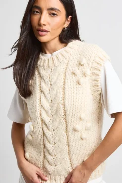 Gilet Sans Manches En Grosse Maille Torsadée