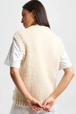Gilet Sans Manches En Grosse Maille Torsadée
