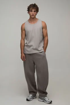 boohooMAN Gilet Sans Manches Gaufré Coupe Régulière Essentiel<Homme Essentiels
