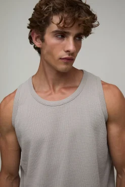 boohooMAN Gilet Sans Manches Gaufré Coupe Régulière Essentiel<Homme Essentiels