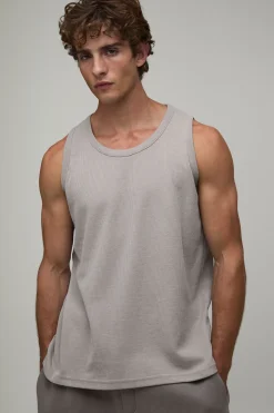 boohooMAN Gilet Sans Manches Gaufré Coupe Régulière Essentiel<Homme Essentiels