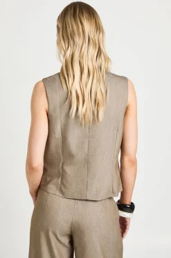 Gilet Sans Manches Texturé Col Rond Petite