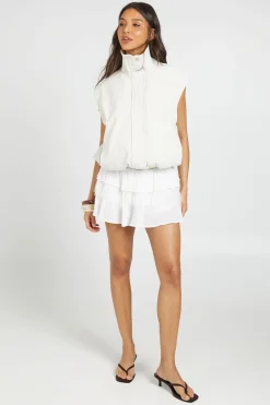 Gilet Sans Manches Zippé À Col Cheminée