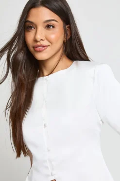 boohoo Gilet Satiné À Manches Bouffantes Et Boutonnage Devant<Femme Tailleurs|Tons Neutres