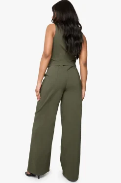 Gilet super stretch et pantalon droit à jambe droite avec couture avant