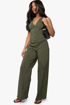 Gilet super stretch et pantalon droit à jambe droite avec couture avant