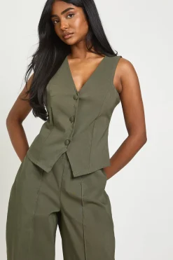 Gilet Super Stretch & Pantalon Droit À Coutures Frontales