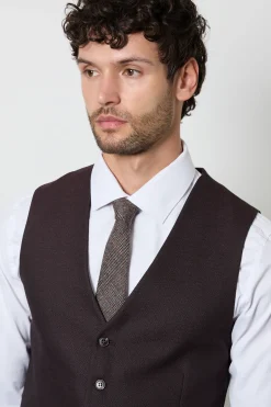 Gilet Texturé Bordeaux