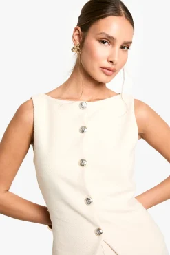 Gilet texturé à boutons