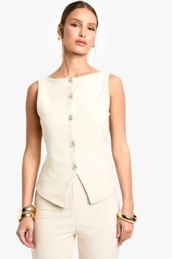 Gilet texturé à boutons