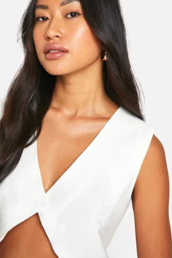 Gilet tissé à l'avant ouvert, ajusté