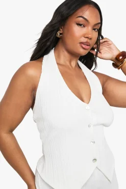 Gilet top à côtes ondulées Ripple Plus