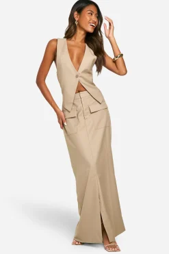boohoo Gilet torsadé à bouton contrastant<Femme Tailleurs|Tops