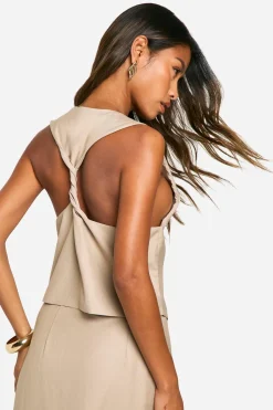 boohoo Gilet torsadé à bouton contrastant<Femme Tailleurs|Tops