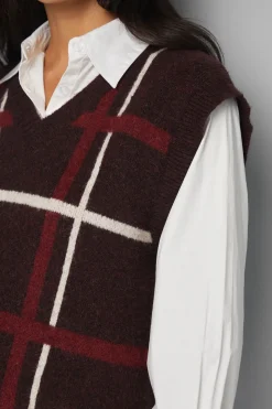 Gilet Tricoté à Carreaux 2 en 1