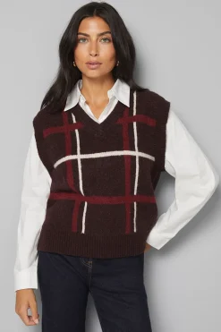 Gilet Tricoté à Carreaux 2 en 1