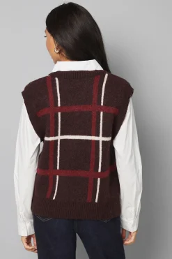 Gilet Tricoté à Carreaux 2 en 1