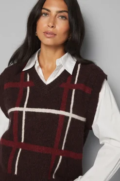 Gilet Tricoté à Carreaux 2 en 1