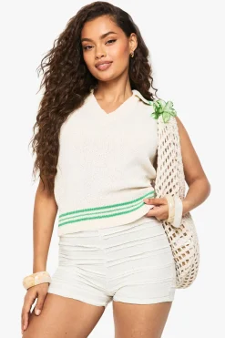 Gilet tricoté à col