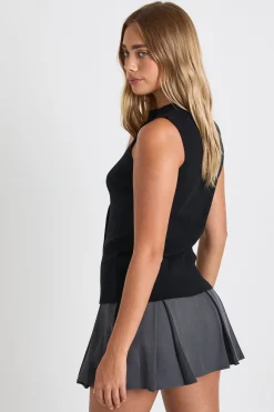 boohoo Gilet tricoté à col rond avec panneau dissimulé<Femme Pulls Et Gilets|Toutes Les Mailles