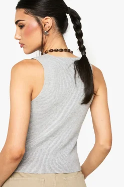 boohoo Gilet tricoté à devant torsadé<Femme Pulls Et Gilets|Toutes Les Mailles
