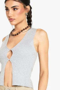 boohoo Gilet tricoté à devant torsadé<Femme Pulls Et Gilets|Toutes Les Mailles