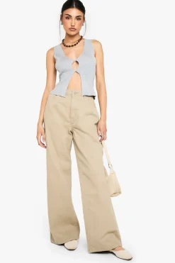 boohoo Gilet tricoté à devant torsadé<Femme Pulls Et Gilets|Toutes Les Mailles