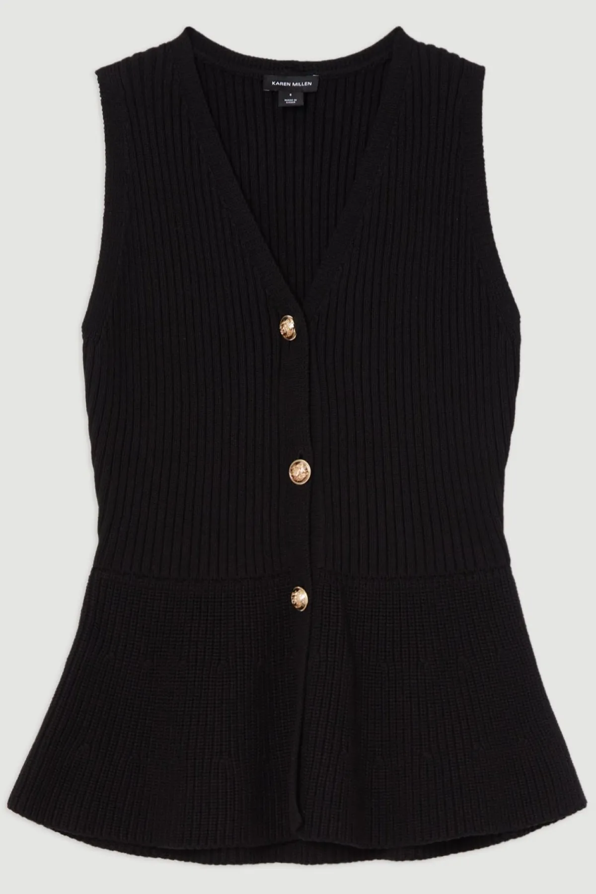 KarenMillen Gilet tricoté en coton côtelé<Femme Tailleurs|Tops D’Automne