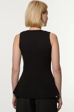 KarenMillen Gilet tricoté en coton côtelé<Femme Tailleurs|Tops D’Automne