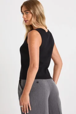 boohoo Gilet tricoté haut de gamme à côtes épaisses et ourlet en V<Femme Pulls Et Gilets|Toutes Les Mailles